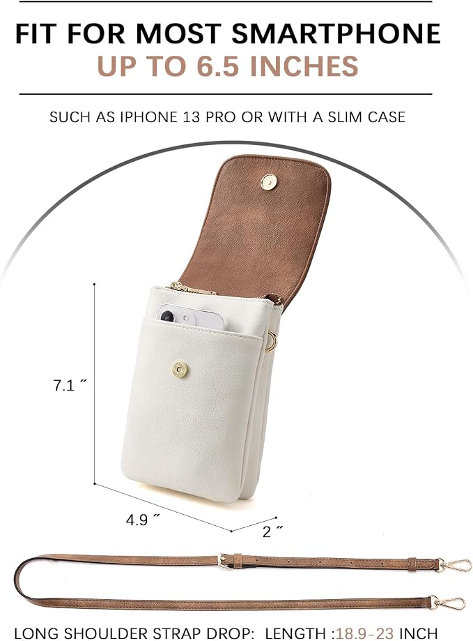 BOSTANTEN Small Crossbody Bag for Women Designer Cell Phone Purse | Vegan Leather, Multiple Pockets, Card Slots, Compact Size for Phone, Cards and Keys, Daily Travel Shopping Use