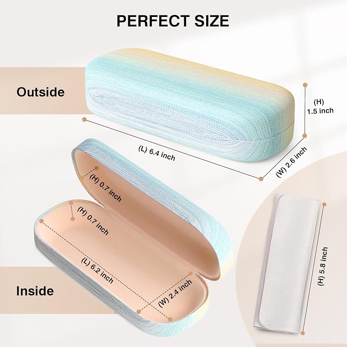 Marvolia Glasses Case Large Hard Shell Eyeglasses Case PU Leather Protective Case for Sunglasses Eyeglasses