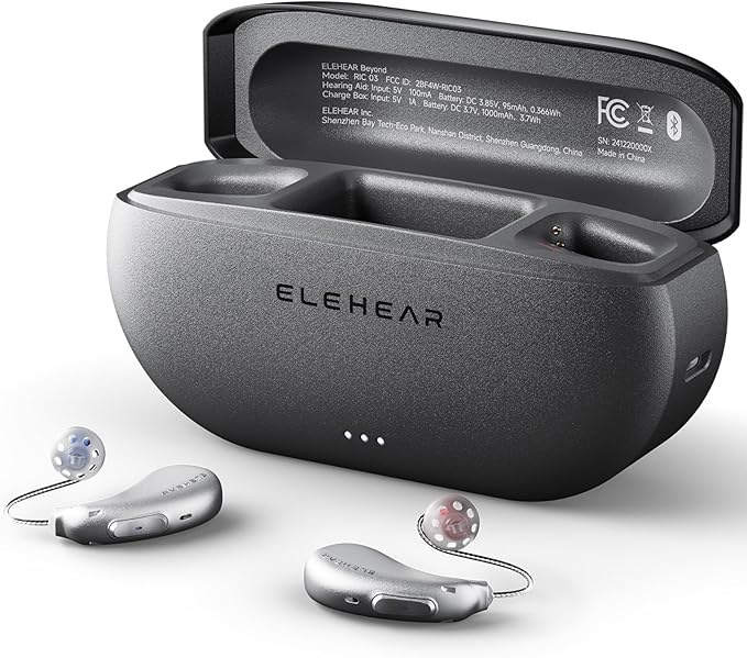 ELEHEAR-Beyond OTC Rechargeable Hearing Aids for Seniors and Adults with Bluetooth Enabled & App Control, AI Noise Cancelling for Tinnitus Relief