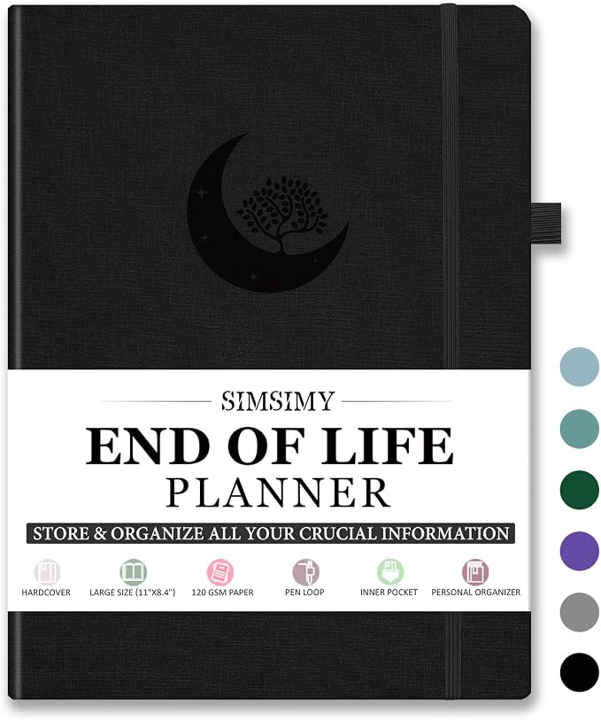 End of Life Planner, Guided Estate Planning Organizer Notebook, Final Arrangements Organizer for Beneficiary, Will Preparation, Last Wishes & Funeral Planning, In Case of Death Organizer, 8.4x11"