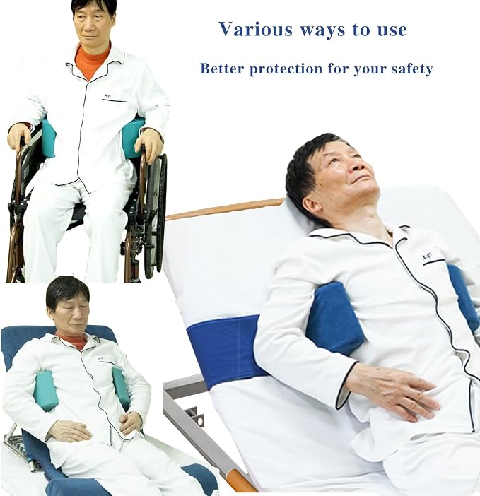 Wheelchair Lateral Support Cushion, Wheelchair Back Support Cushion for Positioning, Lateral Foam Wedge Cushion for The Elderly (Blue)(Waist Rest)