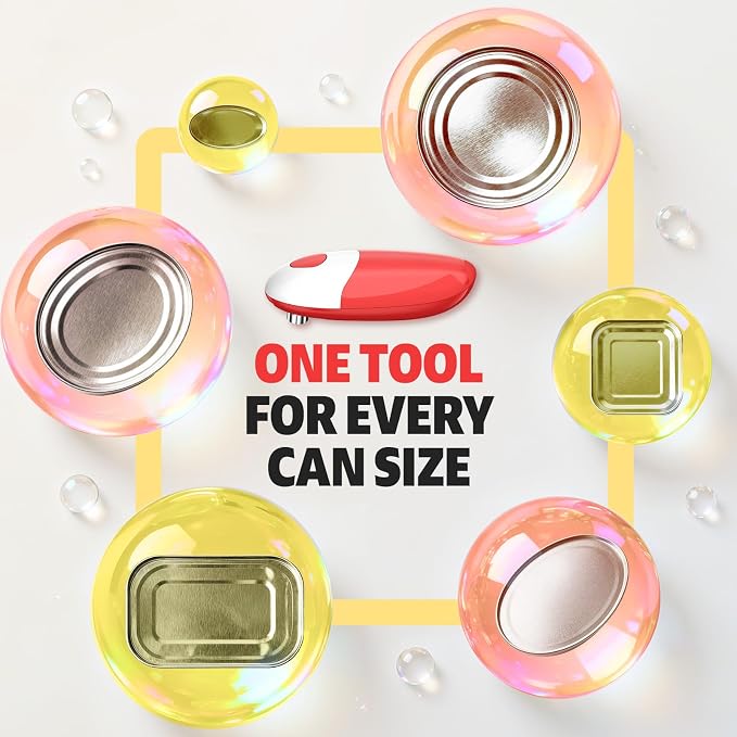 Electric Can Opener, One-Touch Automatic Can Opener Easy Side Cut All Can Sizes with Smooth Edge, Handsfree Battery Operated Kitchen Gadget Safe for Seniors & Arthritis