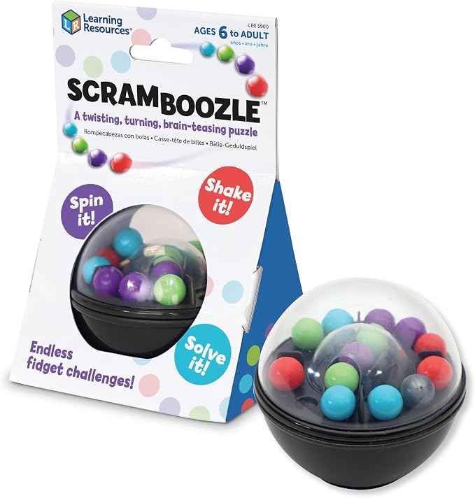Learning Resources Scramboozle Puzzle Ball - 3D Brain Teaser Puzzles for Kids and Adults, Puzzles for Teens, Problem Solving Puzzle Games, Travel Games, Fidget Toys, Gifts for Boys and Girls