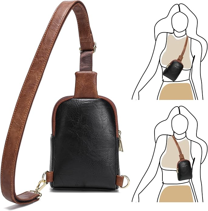 Lightweight Small Crossbody Sling Bag for Women | Mini Travel Purse,Multi-pocket with Card Slots,Durable Vegan Leather,Everyday Carry