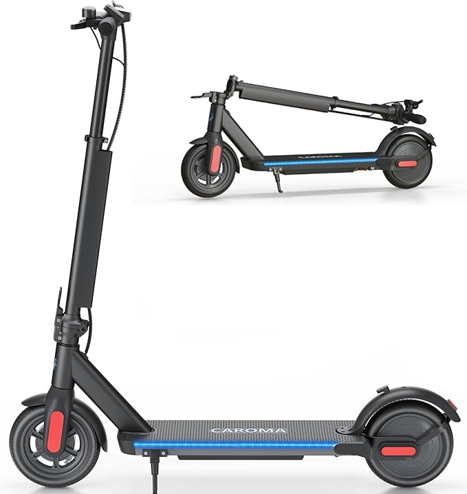 Caroma Electric Scooter with Seat Option,500/350W Motor Up to 25/20 Miles Range & 25/20 MPH Speed,9" Tires,Adjustable Electric Scooter for Adults,Foldable Commuting