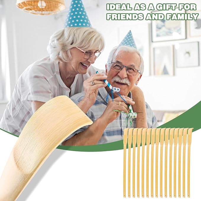 Bamboo Back Scratcher 50Pcs, Christmas Stocking Stuffers Bulk Party Game Prizes for Adults, 16.5" Long Handle Traditional Polished Thick Body Massage for Elderly Men Women Adults, Family Nursing Gifts