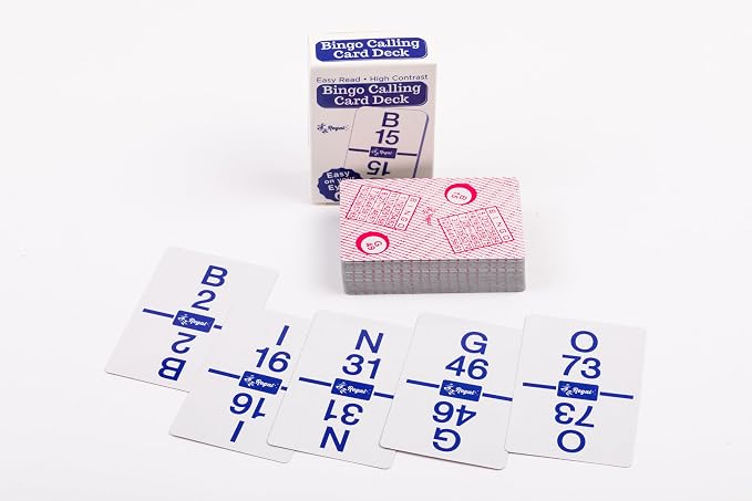 Regal Bingo Calling Cards Deck Reusable - Bingo Games for Family - 75 Standard Playing Cards (B1 - O75)
