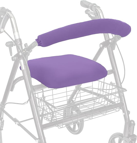 Top Glides Playful Purple Universal Rollator Walker Seat and Backrest Covers (Purple)