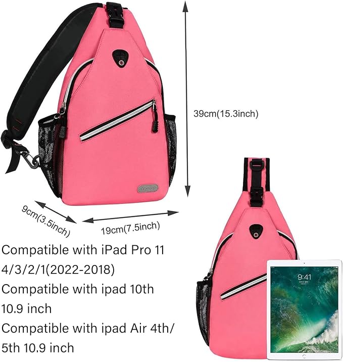 MOSISO Small Sling Bag for Men, Crossbody Shoulder Chest Daypack Bag | Sling Backpack for Casual Travel Hiking