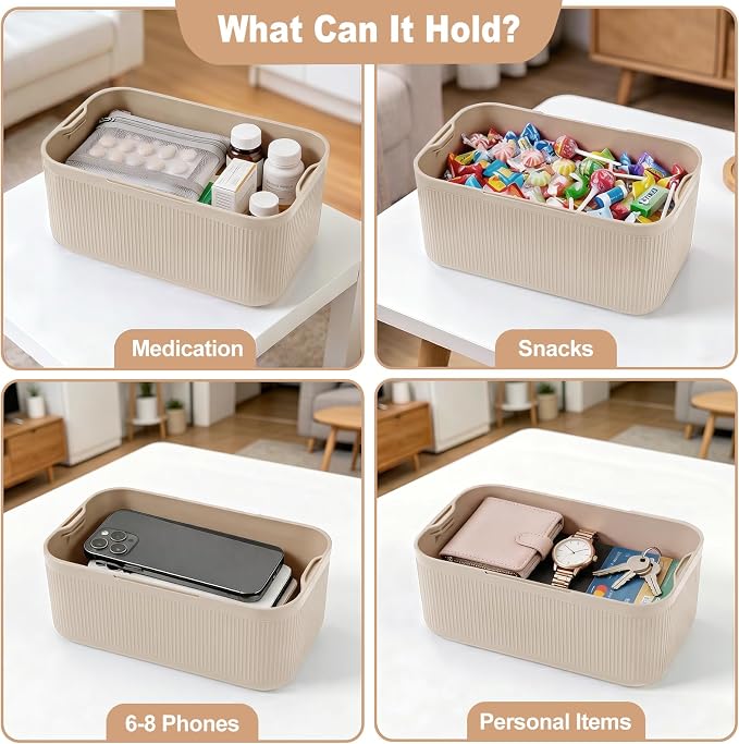 Lock Box for Medicine Small, Lockable Storage Bin with Security Lid, Small Lock Box for Pills, First Aid Kits, Snacks, Phone, Fridge, School Mesh Zipper Pouch Included