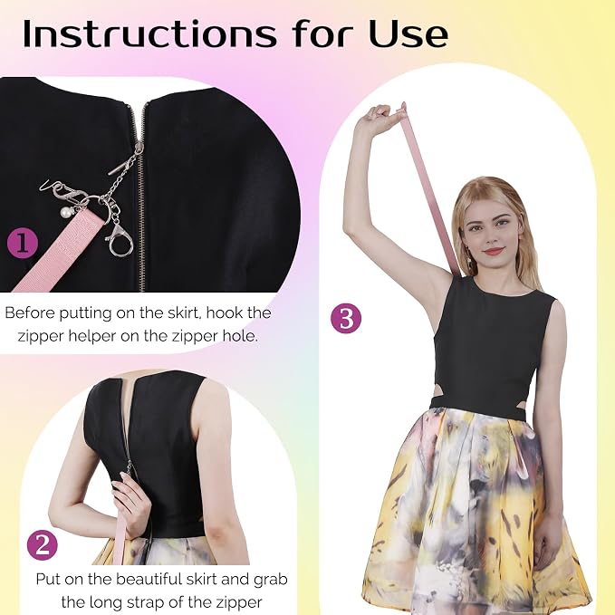 Zipper Helper Bracelet Helper Tool Set, Zipper Puller Helper Dresses Zipper Pull Helper Back Zipper Puller for Overweight, Elderly, Disabled, Individuals or Travel, Easy to Use