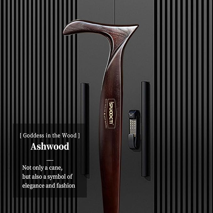 Wooden Walking Cane for Men and Women -Natural Solid Wood, 3 Rubber Tips, Heavy Duty, with Travel Bag- Wooden Walking Stick, Ergonomic Canes for Seniors Unisex Walking Canes