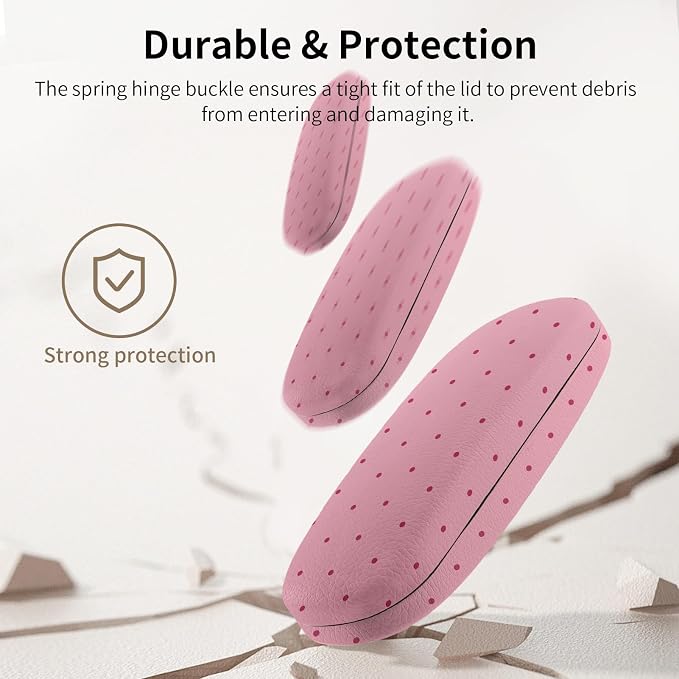 Glasses Case Hard Shell, Cute Sunglasses Case for Women Leather Protective Case for Eyeglass with Cleaning Cloth