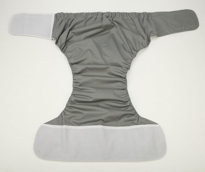 Large Teen Adult Cloth Diaper Nappy Reusable Washable for Disability Incontinence with Hook and Loop for Men (Grey (Large 26in to 50in))