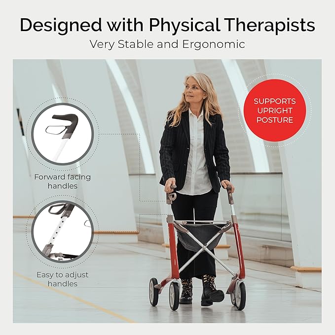 byACRE Carbon Ultralight Rollator - World's Lightest Carbon Rollator - Only 10.6 lbs/for Indoor and Outdoor Use/Foldable and Easy to Travel with (British Racing Green, Wide Track)