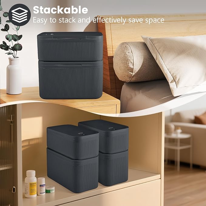 Upgraded Taller Size Medicine Lock Box,Lockable Storage Box with Combination Code for Medication Safe,Lock Box for Pills/Snack/Ipad Mini,Locked Container for Home/Office 9.4X5.5X5.7inch Medium