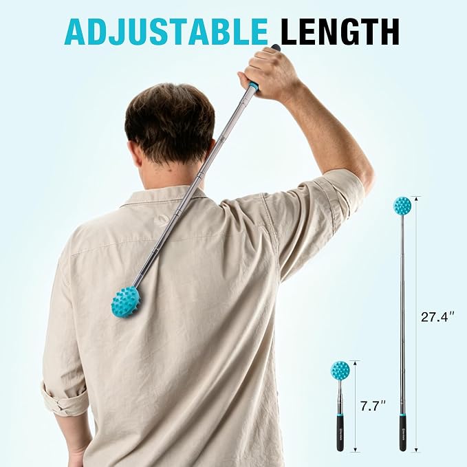 DURATECH Telescoping Back Scratcher and Pick-Up Tool Set with Pouch | 5 Interchangeable Heads, Extendable Back Scratcher, 2 lb Magnetic Pickup Tool, Telescoping Inspection Mirror