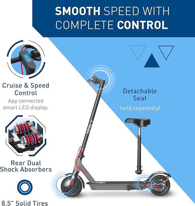 Hiboy S2/S2 MAX Electric Scooter, 350/500W Motor, 8.5/10" Tires, 17/40.4 Miles Range E Scooter, 19 Mph Folding Commuter Electric Scooter for Adults