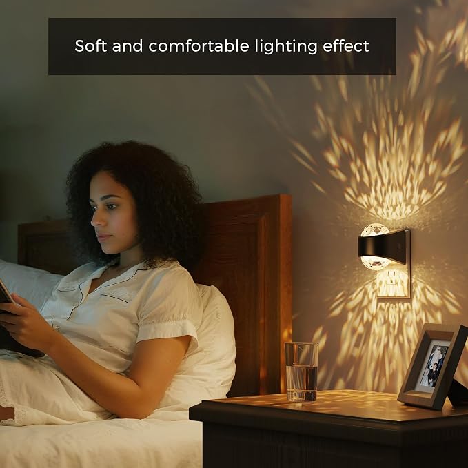 L LOHAS LED Night Lights Plug into Wall 2 Pack,Night Light for Kids | Dusk to Dawn Sensor,3000K Soft White Projector Light for Kids Playroom Home Theater Party