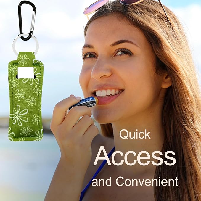 Chapstick Holder Key Chain Lipstick Holder Lip Balm Holder Keychain | Stocking Stuffers Gift, Compatible with Chapstick, Lip Balm and Lipstick, Bag Charm Accessories, Gifts for Women Friend