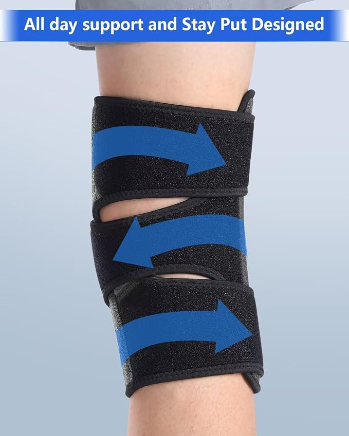 ABYON Knee Brace for Women & Men Meniscus Tear, ACL, Arthritis, Knee Support with Triple Side Stabilizers and Adjustable 360° Wraparound Strap for Maximum Knee Pain Support and Fast Recovery (Black-Grey, XXL)