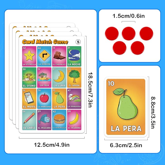 Quilinz Loteria Mexican Bingo,Juegos de mesa,Sight Word Bingo Games for Kindergarten,Great for Learning Spanish,Toddler Matching Game,sequence for kids,Preschool Learning Activities,Family Board Games