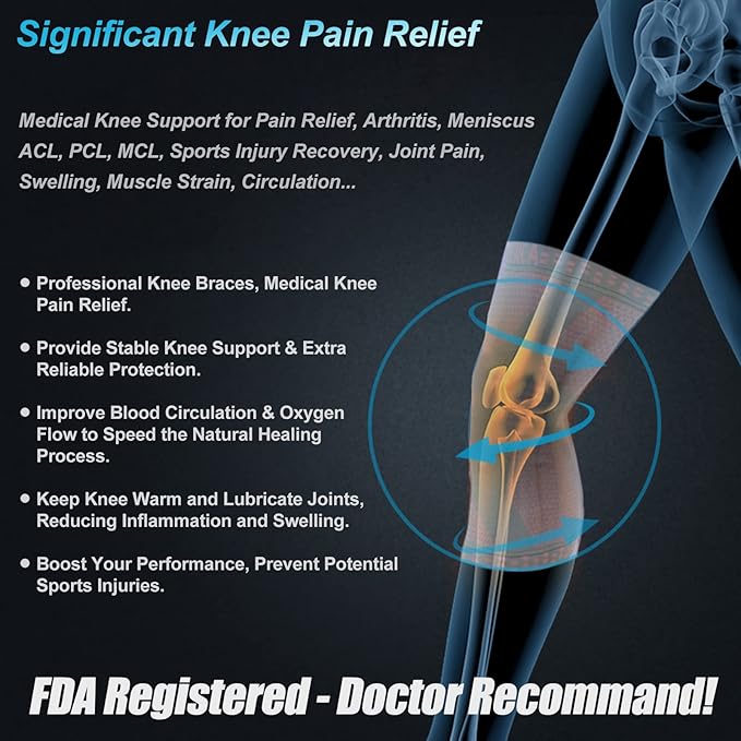 NEENCA Professional Knee Brace for Pain Relief, Medical Knee Support with Patella Pad & Side Stabilizers, Compression Knee Sleeve for Meniscus Tear, ACL, Joint Pain, Runner, Workout (Pink Gray, 3XL)
