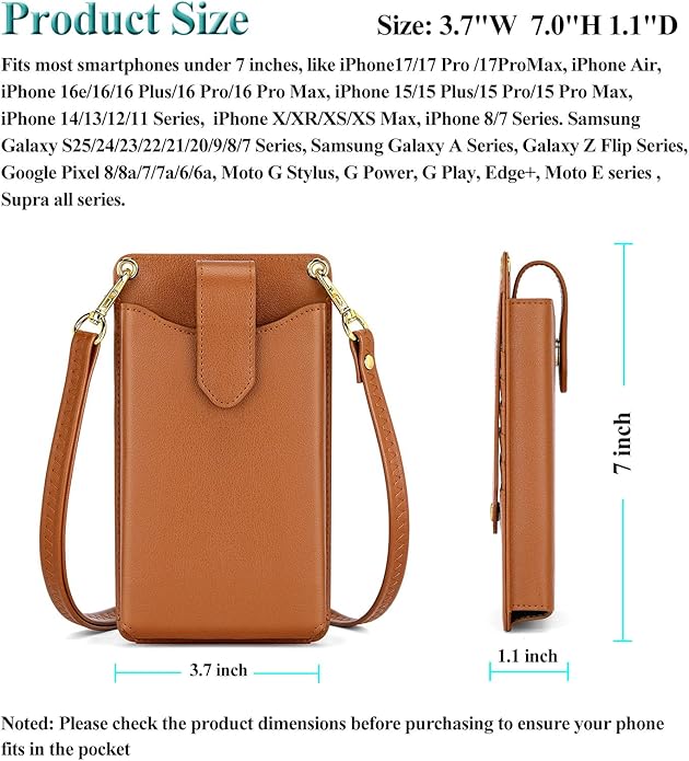 Peacocktion Small Crossbody Cell Phone Purse for Women, Lightweight Mini Small Crossbody Bags for Women with Card Slots
