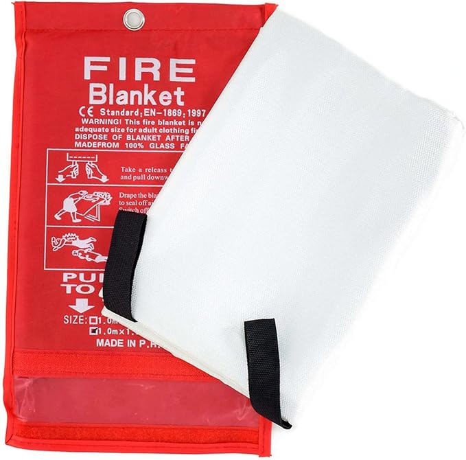 Parcil Distribution PD-452 Emergency Fire Blanket Car Emergency Kit Fire Extinguisher for Home & Kitchen, Woven Fiberglass Household Essentials, Chemical Free, No Mess, Heat Resistant Blanket, Large