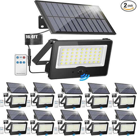 10Pack Solar Outdoor LED Wall Lights,20W Motion Sensor Security Lights with 3 Lighting Modes Cordless LED Flood Light Solar Wall Lights Waterproof Solar Powered Lights for Wall Garden Garage