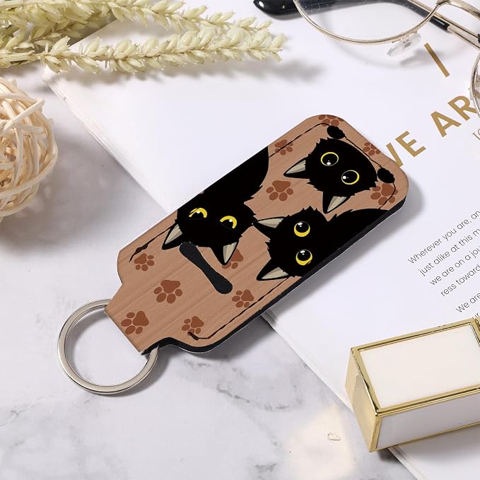 Cute Chapstick Holder Keychain,Lipstick Neoprene Clip-on Lip Balm Holder for Woman