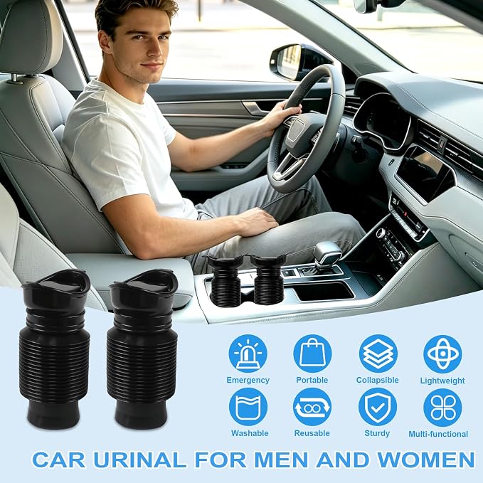 Pee Bottles for Men,Portable Urinal for Men,Collapsible Urine Bottle 750ML | Car Urinals for Men and Women,Emergency Urinal Bottle Shrinkable Pocket Toilet for Travel,Camping,Traffic Jam,Road Trips