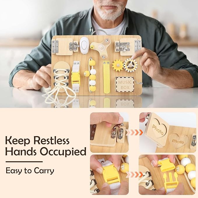 Joyreal Fidget Busy Board for Adults with Dementia,Engaging Alzheimers Products & Dementia Activities for Seniors,Assistance Products Elderly Patients - Gift Toys for People with Alzheimers