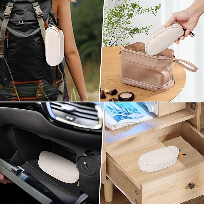 Double Eyeglasses Case Soft Portable Zipper Sunglasses Pouch with Keychain Clip for Men Women