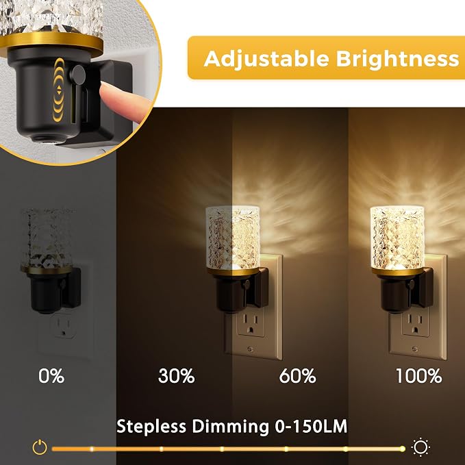 L LOHAS LED Night Light, Dimmable Night Lights Plug into Wall | Automatic Night Lights Plug in, Auto Light Sensor, 0-100LM Adjustable Brightness LED Night Light, Bedroom Hallway Home Decor