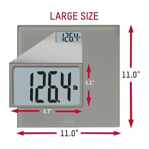 Taylor Digital Bathroom Scale for Body Weight, 400 lb Capacity, 11x11 Tempered Glass Platform, 4 Precision Sensors, Mid Gray, 3-Pack Tray