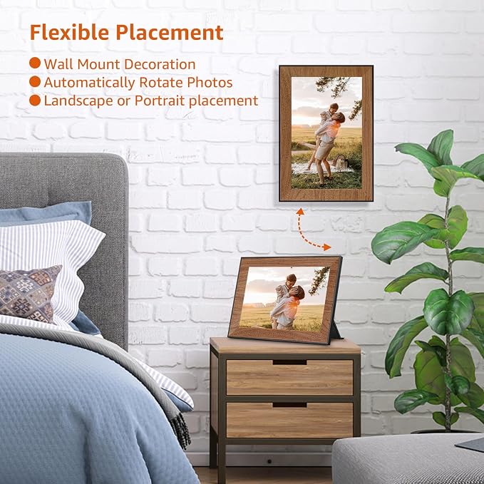 Digital Picture Frame, 10.1 Inch WiFi frameo Digital Photo Frame | Touch Screen,Easy to use Digital Frame,Auto Rotating Pohto/Video by Electronic Picture Frame,Best Gift for mon women marher