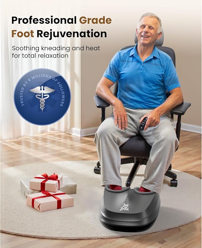 BOB AND BRAD Shiatsu Foot Massager with Heat and Remote, FSA Deep Kneading Electric Feet Massager Machine for Plantar Fasciitis, Fits US Size 12, HSA Eligible