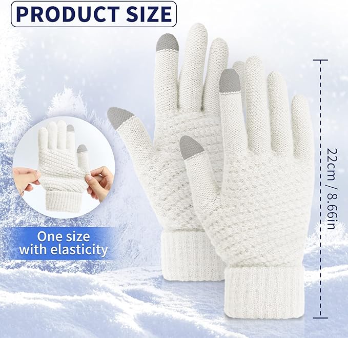 Omisy 4 Pairs Women Winter Gloves Touchscreen Cold Weather Mitten, Christmas Gifts for Adult Stockings Stuffers Mom Wife