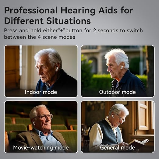Blue Deer Hearing Aids with Bluetooth Hearing Aids for Seniors Rechargeable | OTC Hearing Aids Digital for Women App Control Noise Cancelling Sound Enhancement Portable Charging Case Clear Daily Audio