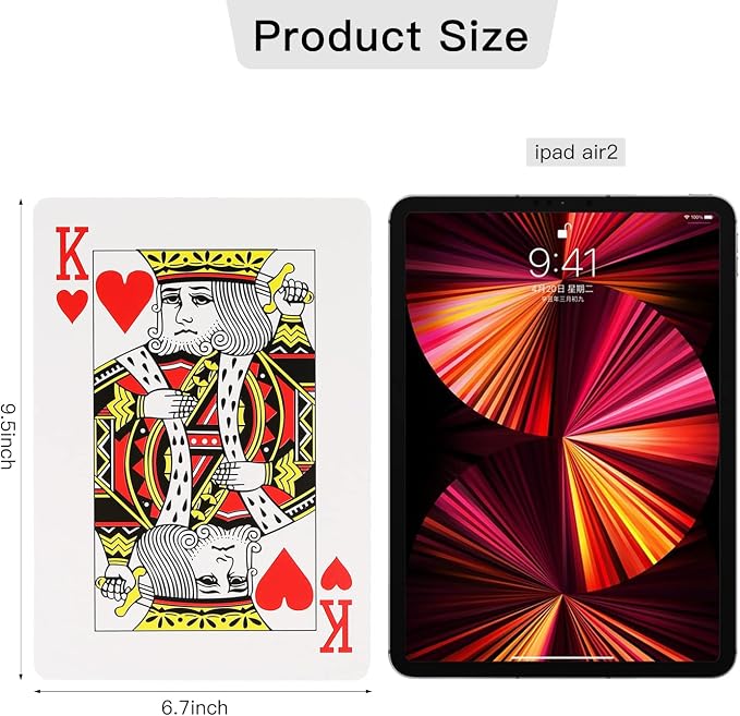 SeptCity Jumbo Playing Cards, 9.5 X 6.7 Inches Super Big Giant Game Theme Party Favors (1 Pack) (6 Times)