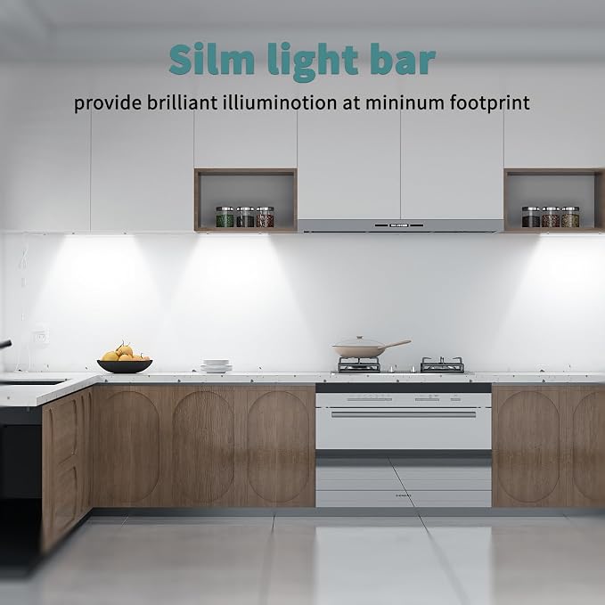 ASOKO Under Cabinet Lighting, 5000K Daylight, for Kitchen, Closet, 3-Pack