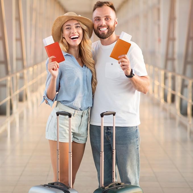 2 Pcs Passport Cover Holder for Travel Waterproof Leather Passport Wallet Case Book Travel Cruise Essentials for Women Men | 2 Pieces