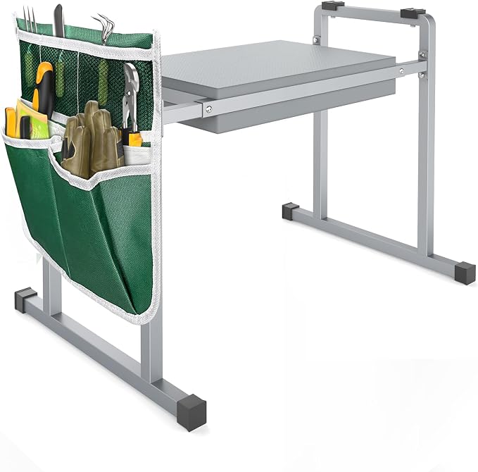 Garden Kneeler and Seat, 10.2" Stable and Save Anti-Tipping with Handle | Multifunctional Gardening Stool for Seniors Kneeler Bench, Gardening Gifts for Women, Seniors Grandparents, Gray