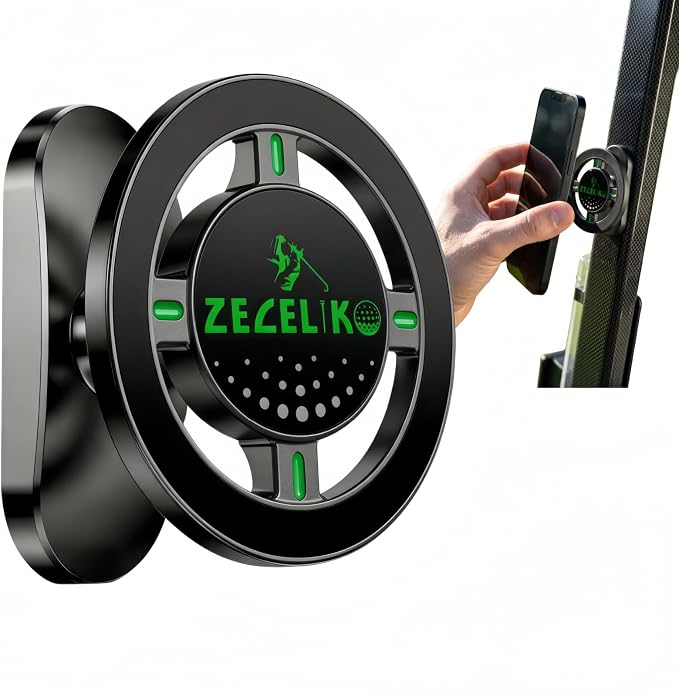 Upgraded Magnetic Golf Cart Phone Holder | 360° Rotatable Base,Golf Gifts for Men Dad Him, Golf Cart Accessories Essentials for EZGO, Club Car, Yamaha
