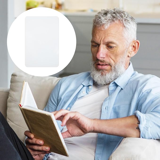 4 Pcs Page Magnifying Sheet 3X 5X Clear Lightweight Magnifier Flat Plastic Optical Fresnel Lens Handy Card Size Magnifier Bookmark for Seniors Reading Small Prints People with Low Vision