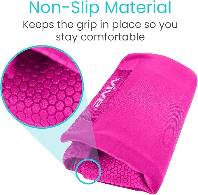 Vive Walker Handle Cushions - Padded Hand Covers - Soft Cushion Padding Medical for Folding Rolling Wheelchair, Rollator Handle, Senior, Elderly Grippers - Crutch Handle Pad Grips - Mobility Aid