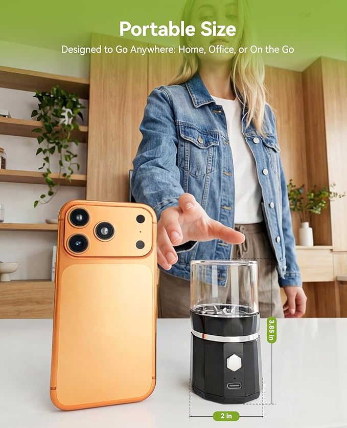 Cordless Electric Pill Crusher - Wodvalt Pill Crusher Fine Powder with Stainless Steel Blade, Grind and Pulverize for Pills & Vitamins Extremely Fine for Elderly and Pets (Black)