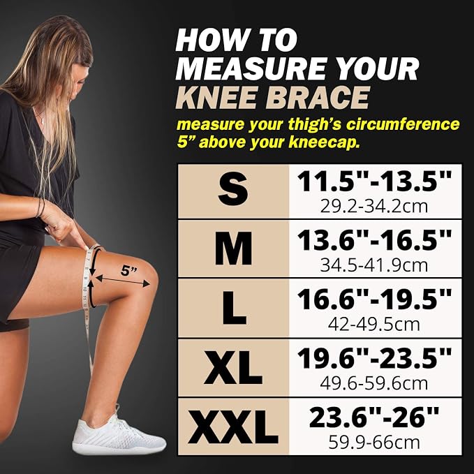 POWERLIX Leg Sleeve - Best Knee Brace for Leg Pain for Men & Women Knee Support for Running, Basketball, Volleyball, Weightlifting, Gym, Workout, Sports Please Check Sizing Chart