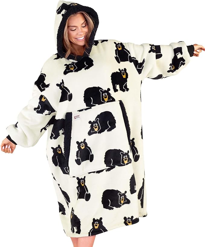 LazyOne Oversized Blanket Hoodie, Oversized Hoodies for Women and Men, One Size Fits All Wearable Blankets
